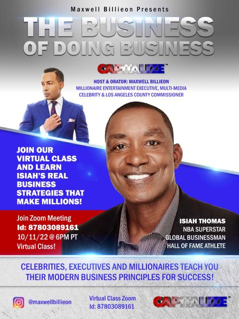 Business Mogul Maxwell Billieon & NBA Hall of Famer Isiah Thomas @MaxwellBillieon